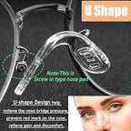 15 pcs,3 sizes Eyeglasses Nose Pads,U Shaped Eyeglasses Nose Pads Screw-in eyeglass nose piece soft silicone nose pad for Eye Glasses Sunglass Eyewear
