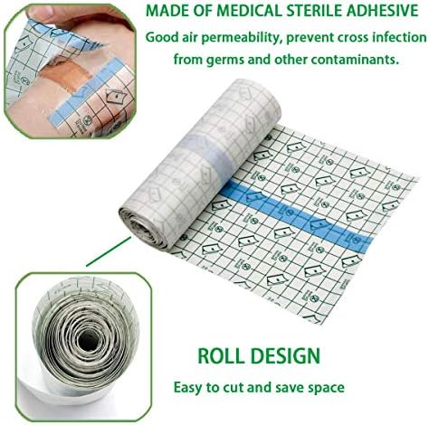 Tattoo Aftercare Bandage Roll 6" x 2 Yard - Waterproof Transparent Film for Tattoo Initial Healing and Skin Repair Adhesive Tattoo Supply Wrap