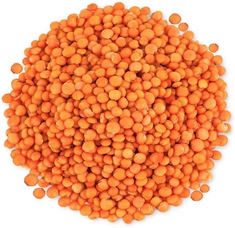 Food to Live Organic Red Lentils (Football), 1 Pound – Whole Decorticated Red Lentils, Non-GMO, Vegan, Kosher, Bulk, Great for Soups and Curries