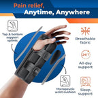 DR. BRACE Adjustable Wrist Brace Night Support for Carpal Tunnel, Doctor Developed, Upgraded with Double Splint & Therapeutic Cushion,Hand Brace for Pain Relief,Injuries,Sprains (L/XL Right Hand, Black)