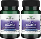 Swanson Zinc Orotate 10 Milligrams Elemental Zinc 60 Veg Capsules (2 Pack)