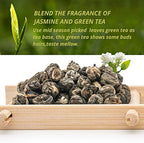 Oriarm Dragon Pearls Jasmine Green Tea Loose Leaf - 500g Jasmine Pearl Tea - 2nd Grade - Resealable Bag