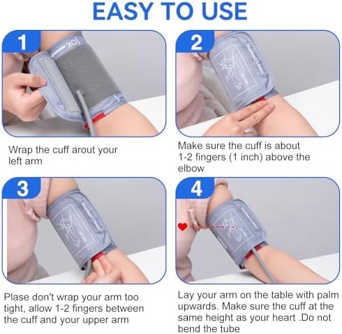 Medium Blood Pressure Cuff for Kids, Slim Arm, Adout Cuff，Compatible with Most Monitors, ARM Blood Pressure Replacement Cuff with 8 Connectors 17-36cm （7"-14"）