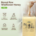 Oneroot 100% Canadian Wildflower Honey - 1kg / 2.2lbs, Unheated & Creamed - Nutrient-Rich, Natural Sweetener with Enzymes - Thick & Pure Raw Unfiltered Honey