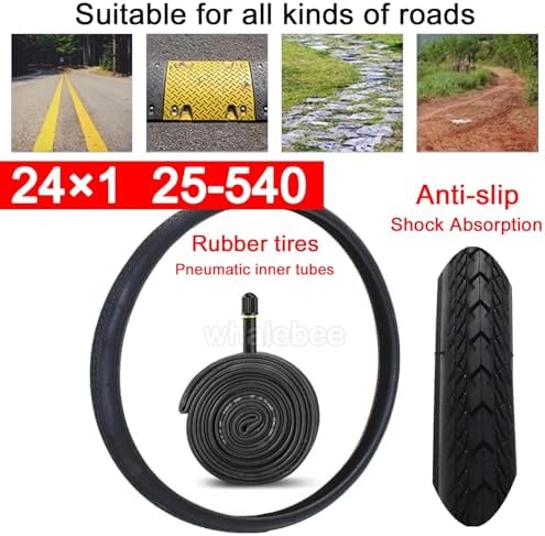 2 Pcs Wheelchair Rear Wheels 24" Pneumatic Rubber Tires, Quick Release Aluminum Hub with Bearing and Axle 1/2" Replacement Wheelchair Wheels, Manual Wheelchair Rear Wheel(Black)
