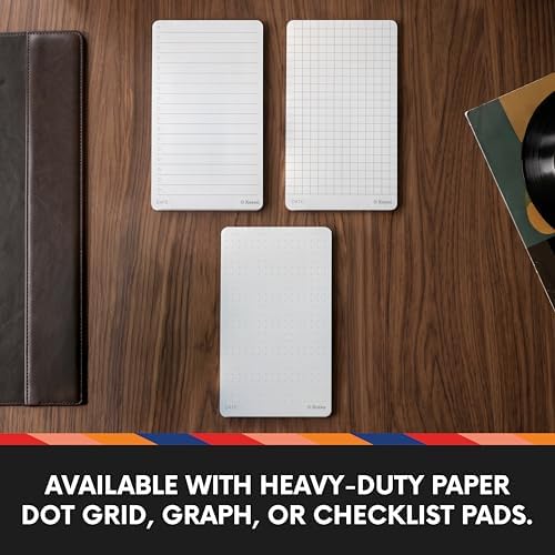 Notsu Assorted 3x5 Notepad Refills (3 Pack) | Mixed Dot Grid, Graph, Checklist Pocket Note Pads | 120gsm Heavyweight Paper | 60 Writing Pages Per Pad | Seamless Header-Free
