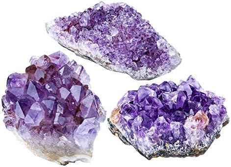 Top Plaza Natural Amethyst Geode Cave Healing Crystal Stones Rock Cluster Druzy Witchcraft Raw Amethyst Gemstone Specimen (0.44-0.66 Pound)