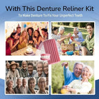 Kaimloyou Upper and Lower Denture Reline Kit,Provide A Comfortable, Soft, and Secure Fit with Cushioning, Helps Reduce Irritation and discomfort.