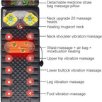 Massage Mattress Pad with 20 Neck Shiatsu Kneading Massage Heads,9 Modes 9 Levels,Full Body Heated Massage Mat for Neck and Back,Lumbar Calf Foot Massage Relaxation Heating Pad