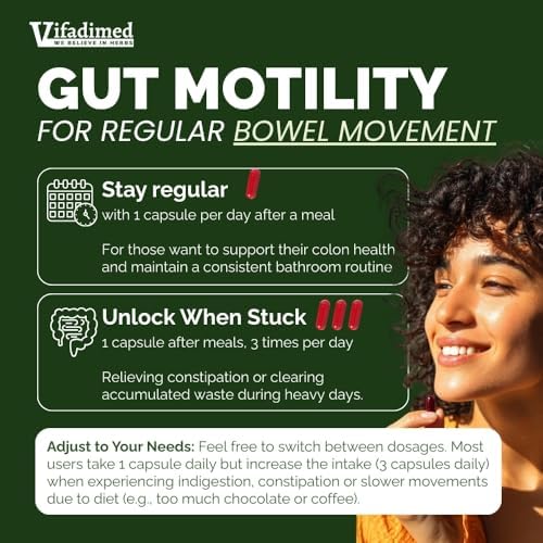 Rhubarb,Gut Motility Activator for Bowel Movement and Regularity,Constipation Relief,Bloating & Gas Relief,Mucus Production Assist,Lining & Microbiome Support,90 Capsules