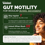 Rhubarb,Gut Motility Activator for Bowel Movement and Regularity,Constipation Relief,Bloating & Gas Relief,Mucus Production Assist,Lining & Microbiome Support,90 Capsules