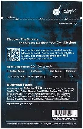 Pure Super Agar Powder - High Gel Strength Gracilaria Algae ⊘ Non-GMO Vegan OU Kosher Certified 50g/2oz
