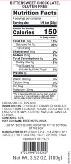 Venchi - 85% Extra Dark Chocolate Bar, 3.52oz - Fine Cocoa Blends - Gluten Free - Vegan