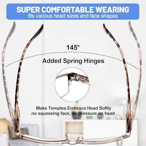 4 Packs Reading Glasses for Women Men Spring Hinge Half-rimmed Readers 1.0 1.5 2.0 2.5 3.0 3.5 4.0