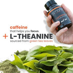SmarterVitamins 200mg Caffeine Pills - MCT Oil from 100% Coconuts + 100mg L-Theanine, Energy and Focus, Extended Release Capsule, 50 Liquid Softgels