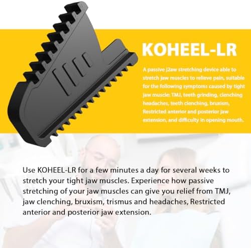KOHEEL LR Jaw Relief Device for TMJ Pain, Jaw Tension, Teeth Grinding & Clenching, Headaches, and Limited Jaw Mobility – Passive Stretching Solution for Jaw Muscle Relaxation (1 Pack)