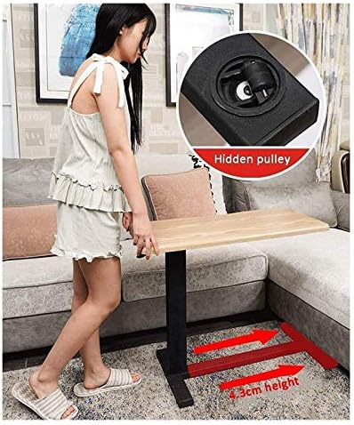 Overbed Table Overbed Table Wheels Bedside Desk C-Shaped Base Laptop Desk Home Office Sofa Side End Tables Days Overbed Table Mobile Stand-Up Computer Desk Height-Adjustable Can Be Used For Profession