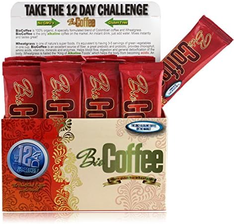 Bio Coffee- NEW! - First Organic Instant Non-dairy Alkaline Coffee (12 Sachet Box)