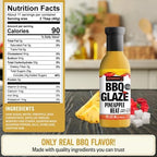Kosmos Q Pineapple Heat BBQ Glaze, Sweet and Spicy Glaze for Ribs, Chicken, Pork, and Brisket, Thick Competition-Style BBQ Glaze with Real Pineapple and Scorpion Peppers, American Made, 15.5 Oz Bottle