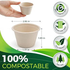 4oz Disposable Paper Cups [100-Pack], Sturdy Small/Mini Paper Cups/bowls, Perfect for Dip Sauce, Tasting and Snacks, 100% Compostable Sample Cups