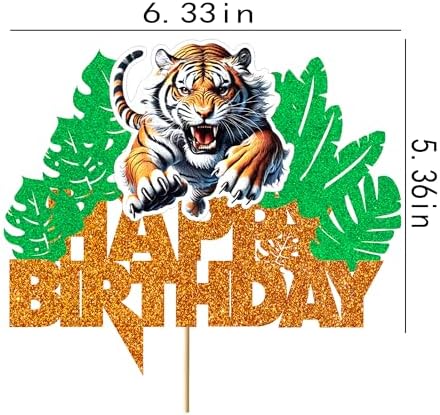 Tiger Cake Topper TIger Birthday Decorations Jungle Party Supplies Tigerr Party Favors Cake Decorations for Jungle Safari Baby Shower Decorations