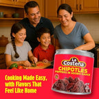 La Costeña Chipotle Peppers in Adobo Sauce - Smoked Spicy Peppers Chipotle in Adobo Sauce - Mexican Food, Taco, Enchiladas & Salsa - Hot Pickled Vegetables - 7oz, 6 Pack Canned Vegetables