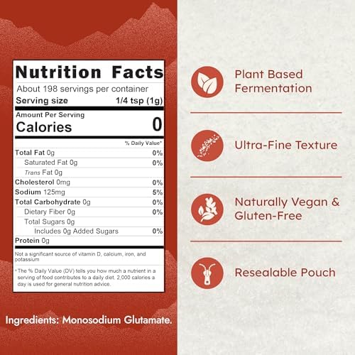 East and Else MSG (Monosodium Glutamate), Ultra-Fine Flavor Enhancer Powder, 7 OZ Resealable Bag - Pure Umami Seasoning for Cooking, Spice Blends, Rubs, Soups, Stir-Fries & More