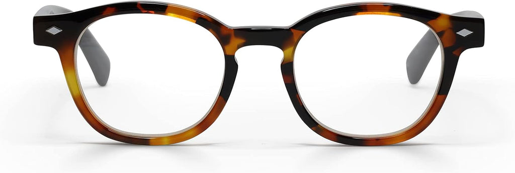 eyebobs Bitty Witty Premium Blue Light Reading Glasses for Women and Men | Round Blue Light Blocking Computer Glasses