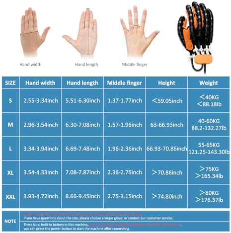 Rehabilitation Robotic Gloves, Portable Hand Therapy Gloves for Stroke, Hand Recovery Glove Equipment, Hand Exerciser for Arthritis, Finger Training, Cerebral Palsy