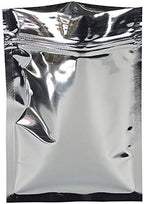 100 Pack Small Resealable Mylar Bags 3.54x5.1 inch Heat Seal Silver Aluminum Foil Bags Zipper Lock Mylar Food Storage Pouch for Coffee Tea Travel Sample Packaging Bags wth Tear Notch Reusable