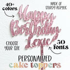 Simple & Sentimental Custom Name Cake Topper | Personalized Acrylic Wedding Cake Topper - Gold, 1 Count
