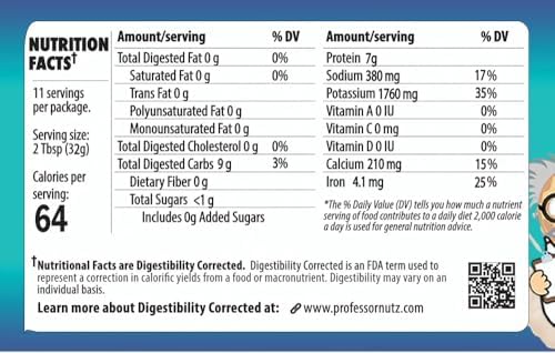 Professor Nutz Organic Peanut Butter- Low Calorie, Nut Butter, Natural Peanut Butter, Natural Fiber, Healthy Peanuts, Great source of Protein, 30 Essential Vitamins (12.42 Ounce, Cookie N' Cream)