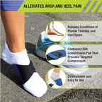 Pro-Tec Arch Premium, Arch Support, Compression Brace, Pain Relief, Foot Support, Heel Spur, Adjustable, Men & Women, Plantar Fasciitis Pain Relief, Easy to Use, Working Out