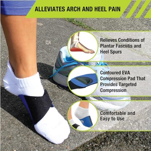 Pro-Tec Arch Premium, Arch Support, Compression Brace, Pain Relief, Foot Support, Heel Spur, Adjustable, Men & Women, Plantar Fasciitis Pain Relief, Easy to Use, Working Out
