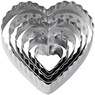 Wilton 6-Piece Nesting Fondant Double Sided Cut Out Cutters, Hearts,Silver