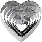 Wilton 6-Piece Nesting Fondant Double Sided Cut Out Cutters, Hearts,Silver