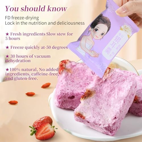 Hee Creek Freeze Dried White Fungus Soup 5.6oz/160g (10 pack x 16g) Healthy Nutritious Instant Tremella Porridge, Purple Sweet Potato Wolfberry, No Additives, Ready in Minutes 即食早餐代餐 紫薯枸杞银耳羹