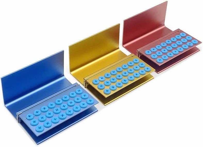 3Pcs 24 Holes Dental Burs Holder Block Case for CA/RA＆FG Dental Autoclavable Burs Holder with Silicon Cover