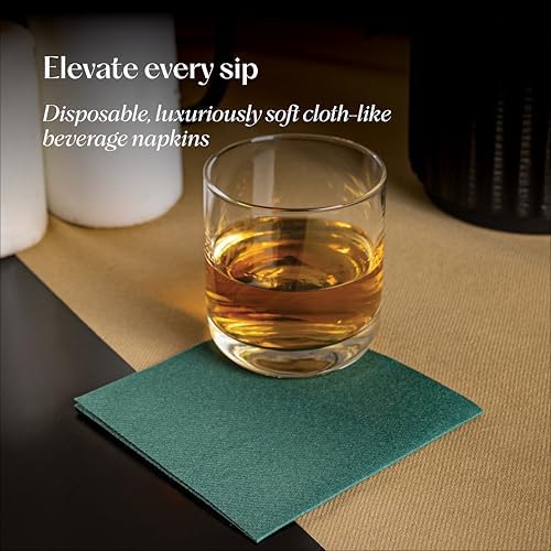 Disposable Linen-Feel Cocktail Napkins, 200-Pack 5" x 5" BURGUNDY Paper Beverage Napkins For Bar, Restaurant And Café, Dessert Napkins For Party, Wedding Or Event