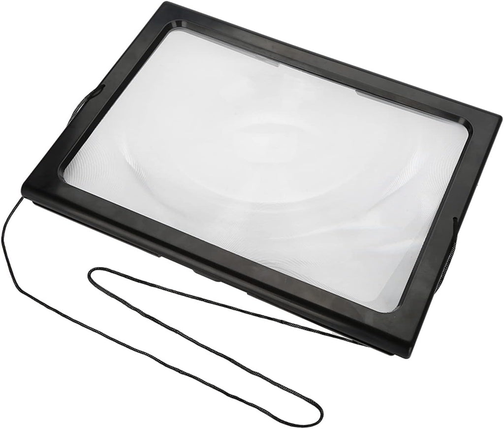 Foldable Ultrathin A4 Full Page Magnifying Glass, 3X Magnifier Reading Magnifier with 4 LED Lights, Convenient and Portable for Reading