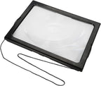 Foldable Ultrathin A4 Full Page Magnifying Glass, 3X Magnifier Reading Magnifier with 4 LED Lights, Convenient and Portable for Reading