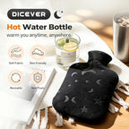 Hot Water Bottle with Soft Cover, 2L Hot Water Bag for Menstrual Cramps, Neck and Shoulder Pain Relief, Hot and Cold Therapies, Hand Feet Warmer, Dark Grey