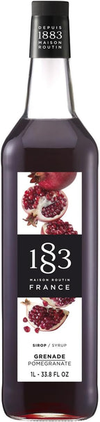 1883 Pomegranate Syrup for Drinks, Made in France, 1 Liter Glass Bottle