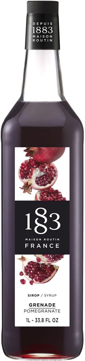 1883 Pomegranate Syrup for Drinks, Made in France, 1 Liter Glass Bottle