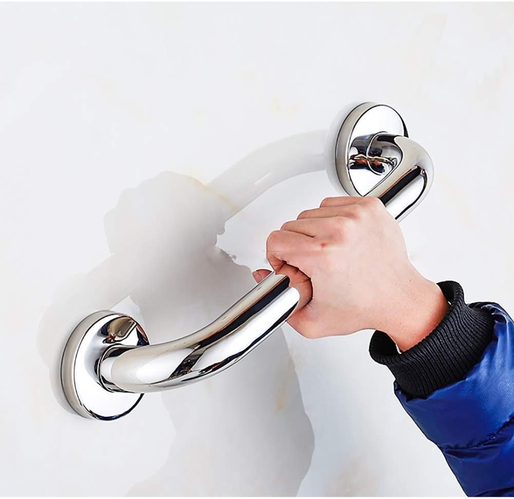 handrail Handrails Grab Bar Polished Chrome Handrail with Sturdy Base Wall Mount-Slip Assist Handle for Disabled Elderly Adult Pregnant Woman/Silver/78Cm