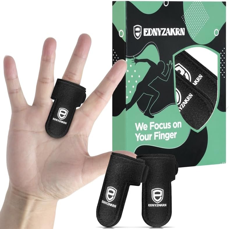 2Pcs Trigger Finger Splint, Finger splints for Thumb, Index, Middle, Ring and Pinky, Finger Support Brace for Tendonitis, Stiffness, Curved, Bent, Locked - Fit for Left Or Right Hand