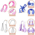 Frienda 4 Pieces Nose Shaper Slimmer Lifting Clips Straightener Safety Silicone Bridge Shaper Beauty Tool Kit Set for Women Wide Nose