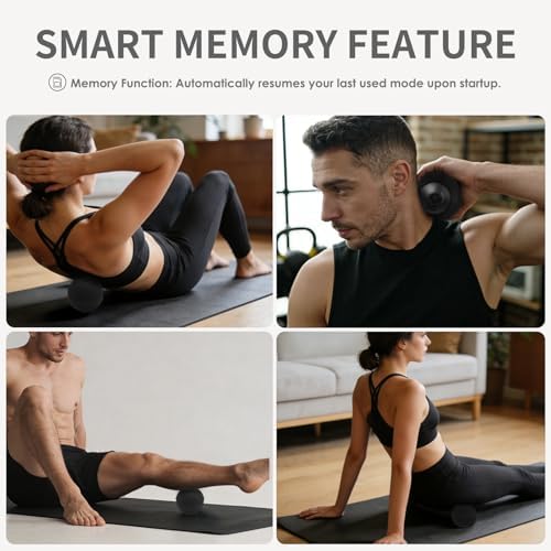 Heating Vibrating Massage Ball with 7 Modes & Memory Function for Myofascial Release, Deep Tissue and Trigger Point Muscle Therapy - Targets Back, Hip, Leg, Neck & Foot (Black)