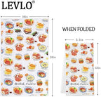 LEVLO British Cuisine Kitchen Towel British Trip Gift British Tea Towel British Gourmet Kitchen Gift (British Cuisine Towel)