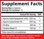 N.O. Nitric Oxide Booster with L-Arginine, L-Citrulline - Non-GMO, Gluten-Free, Vegan - Pre-Workout Supplement for Muscle Growth, Stamina, Energy, Pumps, Vascularity - 60 Capsules